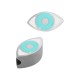 Enameled Stainless Steel 304 Slider Evil Eye 10x6mm Ø1.7mm