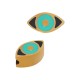 Enameled Stainless Steel 304 Slider Evil Eye 10x6mm Ø1.7mm