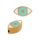Acier Inoxydable 304 Émaillé Curseur Evil Eye 10 x 6 mm Ø 1.7 mm