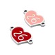 Conector de Acero Inoxidable Esmaltado Corazón «26» 16 x 10 mm