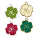 Charm en Acier Inoxydable Émaillé Trèfle « 26 » 13 x 15 mm