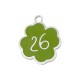 Enameled Stainless Steel Charm Clover "26" 13x15mm