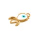 Enameled Stainless Steel 304 Charm Fish & Evil Eye 6.8x1.3mm