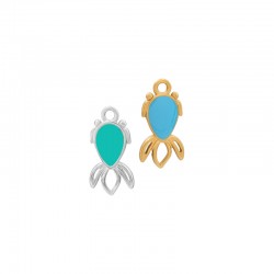 Enameled Stainless Steel 304 Charm Fish 6.8x1.3mm