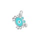 Enameled Stainless Steel 304 Charm Crab & Evil Eye 14x10.5mm