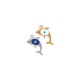 Enameled Stainless Steel 304 Charm Dolphin & Eye 9.5x17.2mm