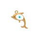 Enameled Stainless Steel 304 Charm Dolphin & Eye 9.5x17.2mm