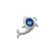 Enameled Stainless Steel 304 Charm Dolphin & Eye 9.5x17.2mm