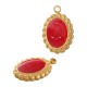 Enameled Stainless Steel 304 Charm Oval 13x10mm