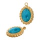 Enameled Stainless Steel 304 Charm Oval 13x10mm