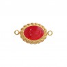 18K Gold/ Pearlised Red