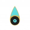 Oro 18 carati/ Howlite turchese/ Nero