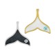 Breloque Queue de Baleine avec Œil Porte-Bonheur & Émail 17x16mm en Acier Inoxydable 304