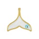 Breloque Queue de Baleine avec Œil Porte-Bonheur & Émail 17x16mm en Acier Inoxydable 304