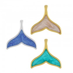 Breloque Queue de Baleine avec Émail 17x16mm en Acier Inoxydable 304