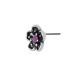 Boucle D'Oreille en Zamak Émaillé. Fleur. 10 mm