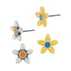 Enameled Zamak Earring Flower 9mm