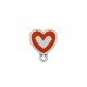 Enameled Zamak Earring Heart ~12mm