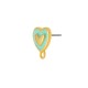 Enameled Zamak Earring Heart ~12mm