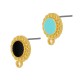 Enameled Zamak Earring Round ~10mm