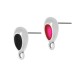 Enameled Zamak Earring Teardrop ~8x10mm