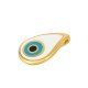 Enameled Zamak Charm Teardrop with Evil Eye 14x23mm Ø1.8mm