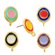 Enameled Zamak Earring Round & Loop 14x15mm