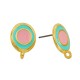 Enameled Zamak Earring Round & Loop 14x15mm