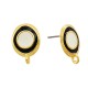 Enameled Zamak Earring Round & Loop 14x15mm
