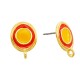 Enameled Zamak Earring Round & Loop 14x15mm