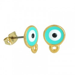 Boucle D'Oreille en Zamak Émaillé avec Fermoir de Sécurité 8 mm
