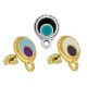 Boucle D'Oreille en Zamak Émaillé. Boucle Ronde et Fermoir de Sécurité. 10 mm