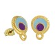 Boucle D'Oreille en Zamak Émaillé. Boucle Ronde et Fermoir de Sécurité. 10 mm