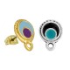 Boucle D'Oreille en Zamak Émaillé. Boucle Ronde et Fermoir de Sécurité. 10 mm