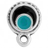 Argent 999° plaqué antique/noir/pétrole
