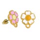 Pendiente de Metal Zamak Flor con Pin Esmaltado 13mm
