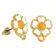 Pendiente de Metal Zamak Flor con Pin Esmaltado 13mm
