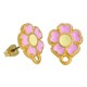 Pendiente de Metal Zamak Flor con Pin Esmaltado 13mm