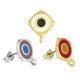 Enameled Zamak Earring Rhombus Loop & Safety Back 14mm