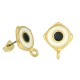 Enameled Zamak Earring Rhombus Loop & Safety Back 14mm