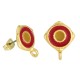 Enameled Zamak Earring Rhombus Loop & Safety Back 14mm