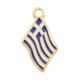 Enameled Zamak Charm Greek Flag 14x17mm