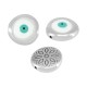 Enameled Zamak Bead Round Evil Eye 19mm Ø1.5mm
