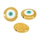 Enameled Zamak Bead Round Evil Eye 19mm Ø1.5mm