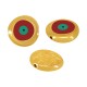 Enameled Zamak Bead Round Evil Eye 19mm Ø1.5mm
