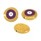 Enameled Zamak Bead Round Evil Eye 19mm Ø1.5mm