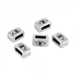 Curseur Rectangulaire en Zamak « Evil Eye » 8 x 5 Mm/4.8 mm Ø 5 x 2 mm