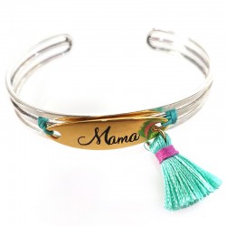 Connettore in Zama Targhetta con "Mama" incisa a Laser 36x12mm