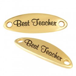 Étiquette Connecteur en Zamak « Best Teacher » 36 x 12 mm