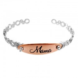 Intercalaire Barre  en Métal/Zamak avec Gravure "Mama" 36x12mm